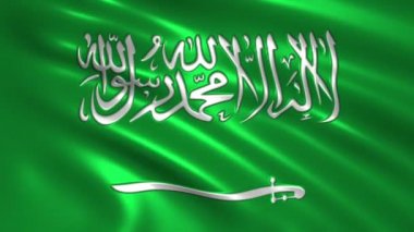 Suudi Arabistan 3D animasyon 4 k bayrak ipek ve gölge büyüleyici
