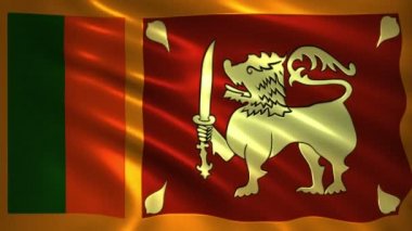 Sri Lanka 3D animasyon 4 k bayrak ipek ve gölge büyüleyici
