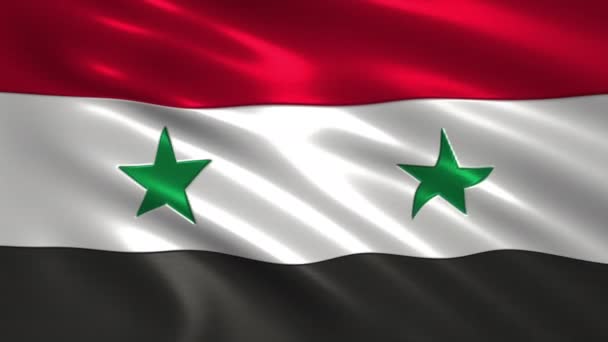 Encantadora Animación Bandera Siria Seda Sombra — Vídeo de stock