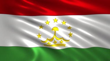 Tacikistan 3D animasyon 4 k bayrak ipek ve gölge büyüleyici