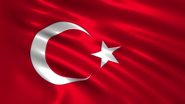 Charmante Animation Drapeau Turquie Sur Soie Ombre — Video