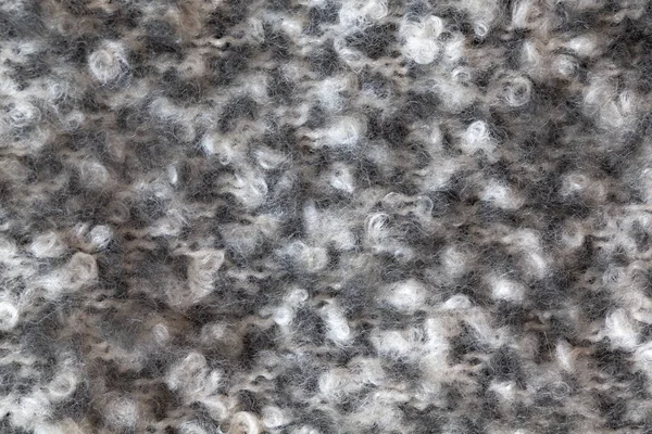Sciarpa boucle soffice di lana, macro. Morbidi colori calmi lana merino sfondo, primo piano. Autunno e inverno posa piatta. Stile minimal scandinavo — Foto Stock