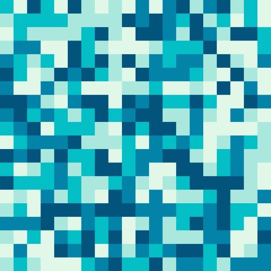 Seamless modeli mavi ve su kare unsurları - yapılan piksel doku su, buz, gökyüzü veya mavi retro 8 bit Oyunlar, Giysi ya da moda için de güzel bir şey için kullanmak, serin web arka plan