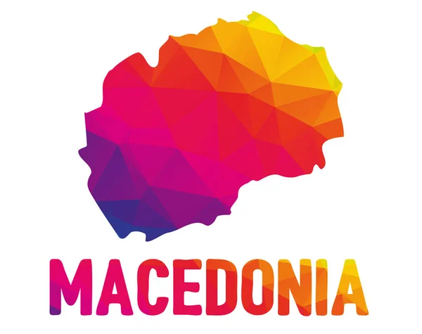 Mapa Poligonal Bajo República Macedonia Makedonija República Macedonia Del Norte — Archivo Imágenes Vectoriales