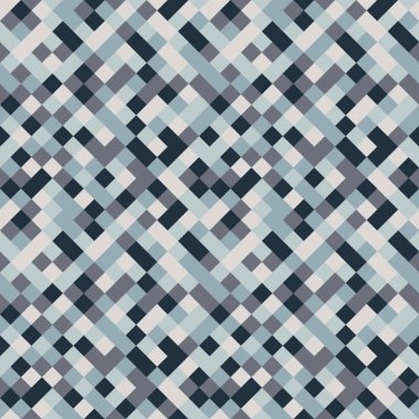 Sonsuz mozaik doku Dikişsiz desen, renkli kareler 90 derece döndürülmüş yapılan yapılan mavi ve gri tonları, şık arka plan, büyük doku 8 bit Oyunlar için