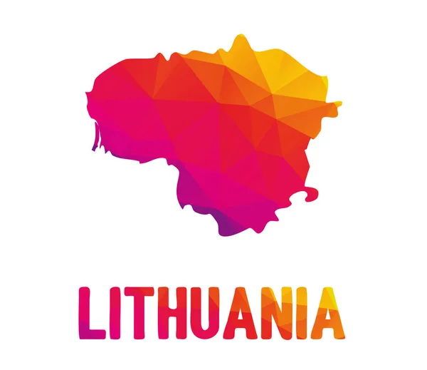 Niskiej Wielokąta Mapy Republiki Litewskiej Lietuvos Respublika Znany Również Jako — Wektor stockowy