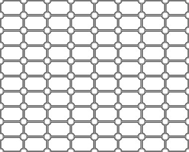 Dairesel şekli, soyut geometri doku arka planınız için kesme köşeli anahatlı dikdörtgenlerin siyah ve beyaz Dikişsiz desen yaptı