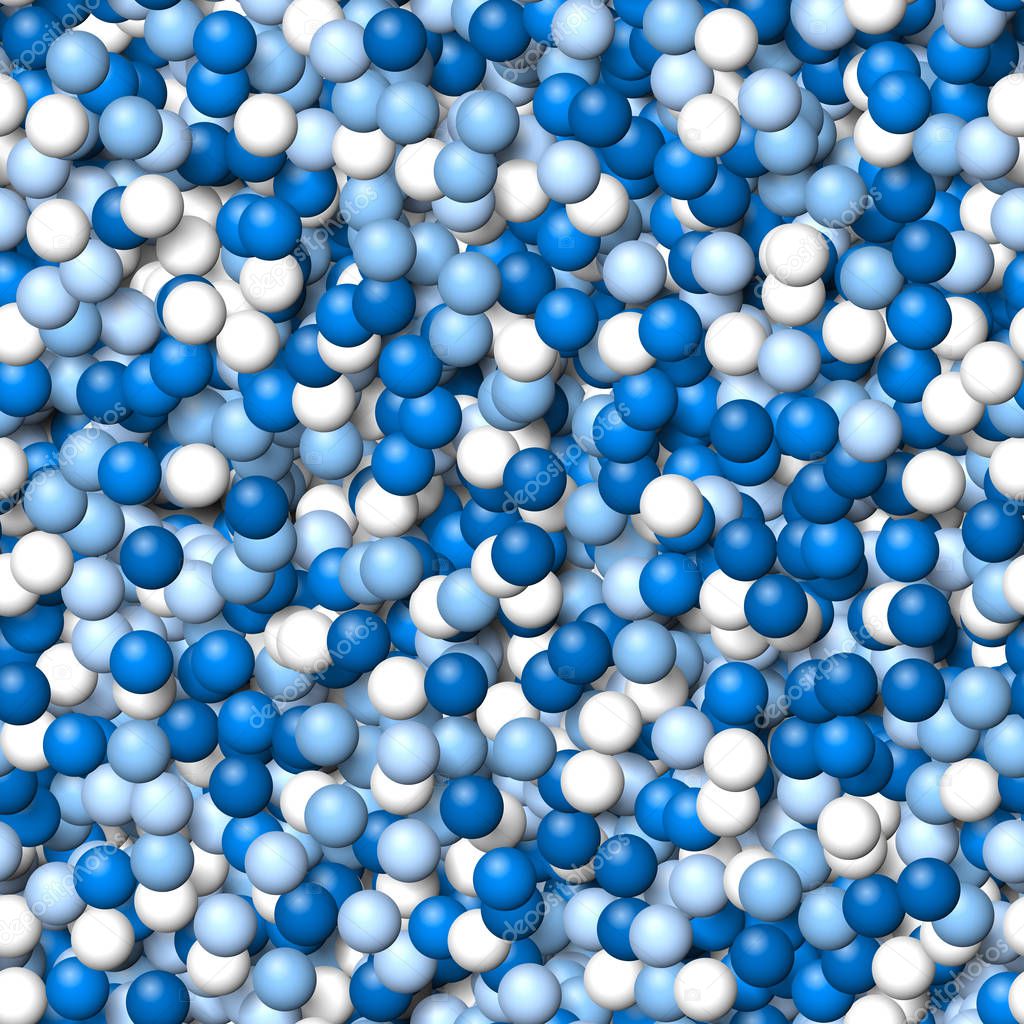 Multicolored wallpaper background made of colorful balls in cold colors of white and shades of blue