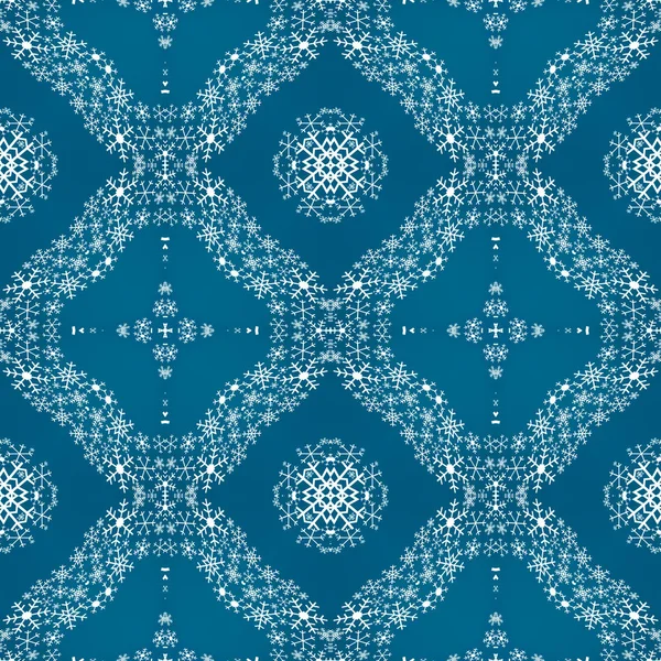 Seamless Pattern Made White Snowflakes Blue Background Traditional Seasonal Winter — Stock Photo, Image