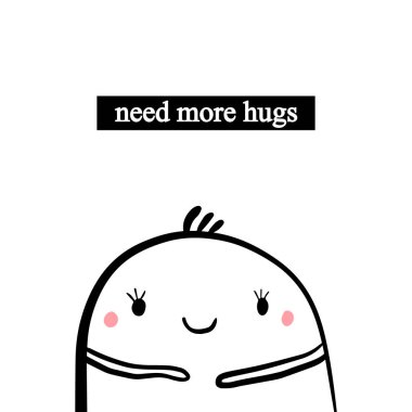 Daha fazla hugs çizilen illüstrasyon karikatür tarzı şirin hatmi ile el