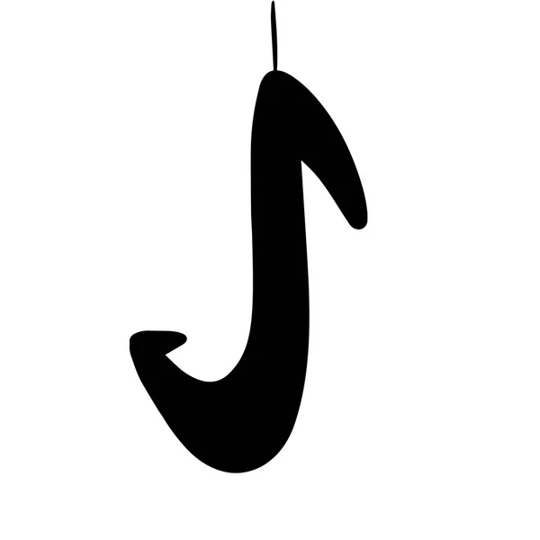 Fishing hook hand drawn symbol for logotype minimalism style — Stock Vector