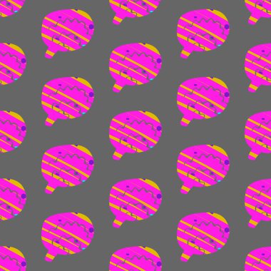 Gri yazı tipi üzerinde pembe beyin dokulu dikişsiz el çizilmiş desen