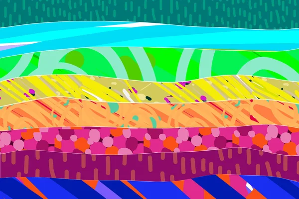 鮮やかな色で虹のテクスチャ手描きの背景抽象 — ストックベクタ