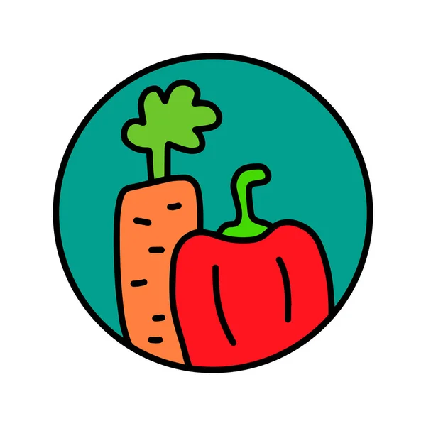 Logotipo dibujado a mano de verduras logotipo para impresiones afiches camisetas marca frutería bar restaurante vegano bebidas cócteles — Vector de stock