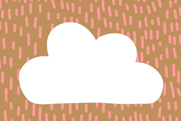 Getextureerde achtergrond met tekstballon vorm van Cloud hand getekende illustratie — Stockvector