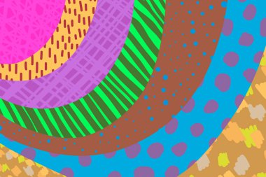 Yaratıcı sanat arka plan el canlı renklerde çizilmiş. Kolaj. Vektör. Afiş afiş kartı kapak davetiye pankart broşürü veya üstbilgi için dokular