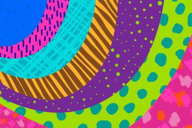 Yaratıcı sanat arka plan el canlı renklerde çizilmiş. Kolaj. Vektör. Afiş afiş kartı kapak davetiye pankart broşürü veya üstbilgi için dokular