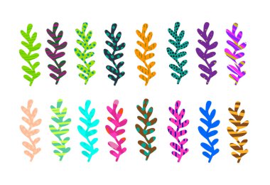 Güzel dokulu renkli bitkiler deniz okyanus suyu. Vektör el çizim tarzı