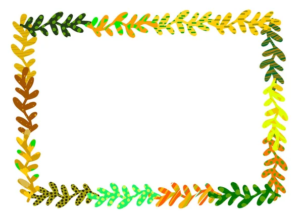 Gyönyörű gyógynövény-keretben. Kézzel rajzolt textúrájú illusztráció. Sárga és narancssárga színek — Stock Vector