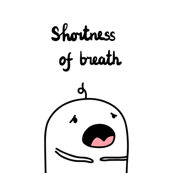 Shortness of breath. Hand drawn vector illustration. Symptom of asthma. Minimalism — Stock Vector