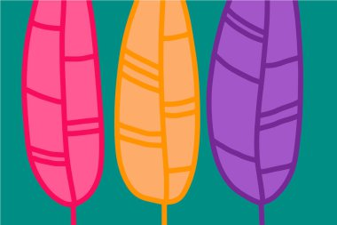 Soyut yaprakları el çizilmiş vektör illüstrasyon karikatür tarzı arka plan