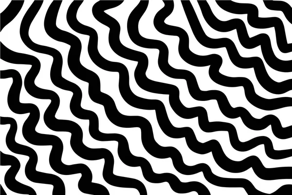 Olas mano dibujado vector ilustración fondo de pantalla contraste negro blanco — Vector de stock