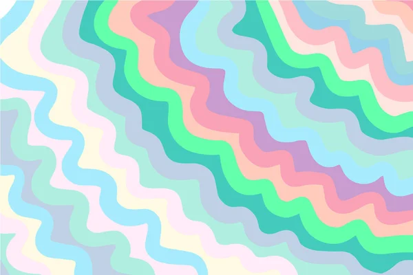 Coloridas ondas pastel dibujado a mano vector fondo de pantalla en estilo de dibujos animados — Archivo Imágenes Vectoriales