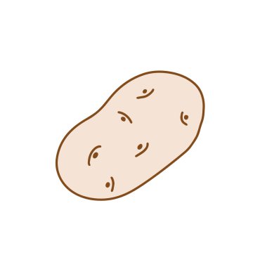 Patates eliyle çizilmiş vektör çizimi gözlerle çizgi film tarzında