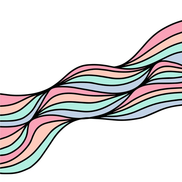 Beautiful pastel smoke waves hand drawn vector background in cartoon style — 图库矢量图片