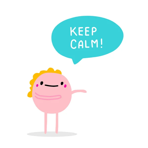 Keep calm hand drawn vector illustration in cartoon comic style man — Stock Vector