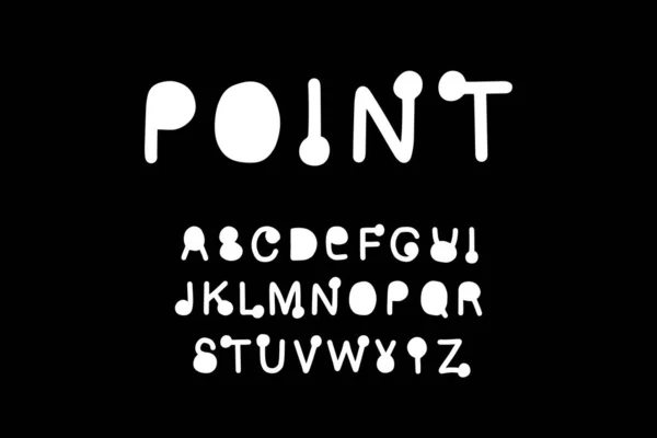 Point hand getekend vector type lettertype in cartoon comic stijl — Stockvector