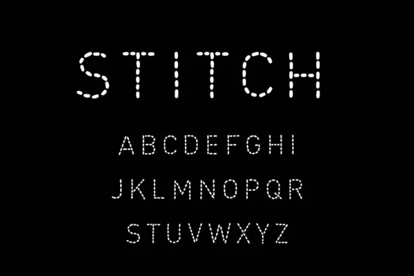 Stitch handritade vektor typ teckensnitt i tecknad serie stil — Stock vektor