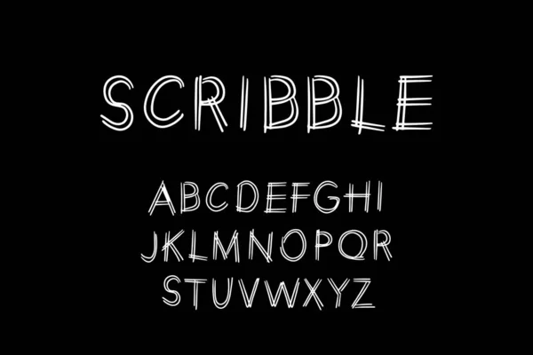 Scribble hand getekend vector type lettertype in cartoon stijl belettering — Stockvector