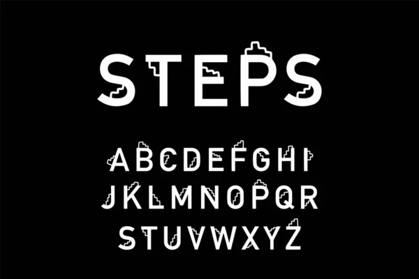 Stappen met de hand getekend vector type lettertype in stripverhaal stijl belettering — Stockvector