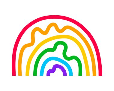 Çizgi film karalama stili vibnrat renklerinde çizilmiş el çizimi vektör çizimi düzensiz sembol