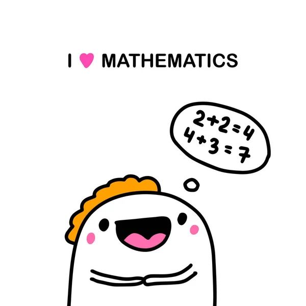 Love Mathematics Hand Drawn Vector Illustration Cartoon Doodle Style Man — Stock Vector