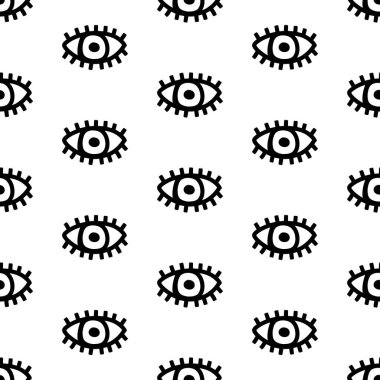 sürreal gözler karalama biçimi vektör el siyah beyaz kontrastı çizerek kusursuz desen açar