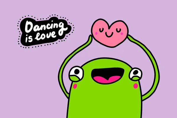 Dansen Liefde Hand Getekend Vector Illustratie Cartoon Doodle Stijl Kikker Rechtenvrije Stockvectors