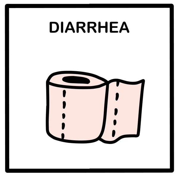 Diarrhea Hand Drawn Vector Illustration Icon Cartoon Doodle Style Covid — Stock Vector