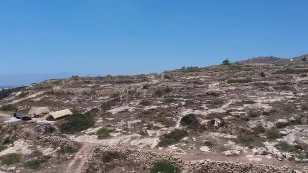 Lot Nad Namioty Piękne Hondoq Bay Wyspie Gozo Malta — Wideo stockowe
