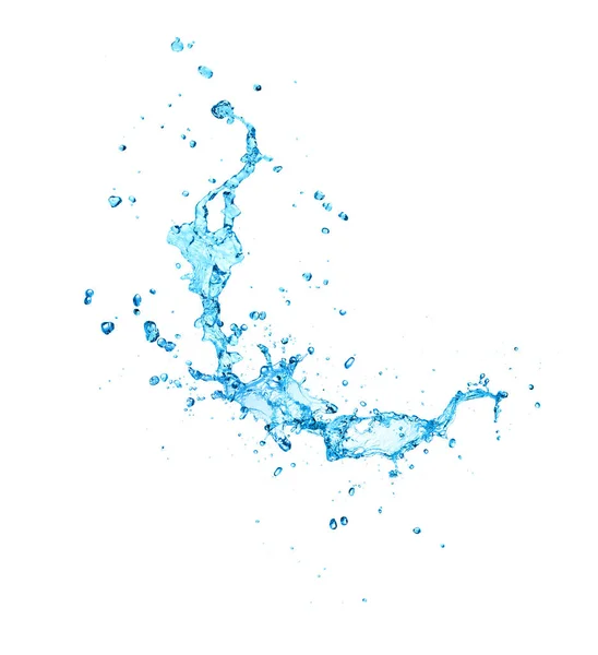 Wasserspritzer Isoliert Auf Weißem Hintergrund Nahaufnahme — Stockfoto