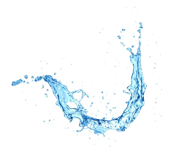 Сплеск води ізольовано на білому тлі — стокове фото