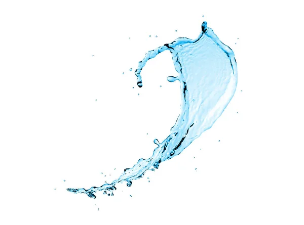 Blue water splash isolated on white background — Stock Photo, Image