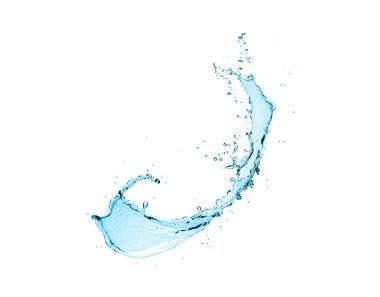 Beyaz arkaplanda su sıçraması izole edildi