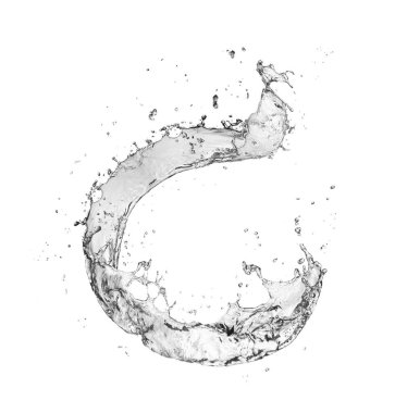 su sıçrama izole beyaz arka plan üzerinde 