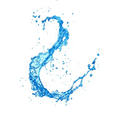 beyaz arkaplanda su sıçraması