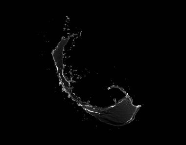 Siyah arkaplanda su sıçraması izole edildi