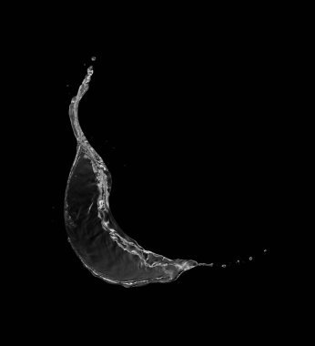 Siyah arkaplanda su sıçraması izole edildi.