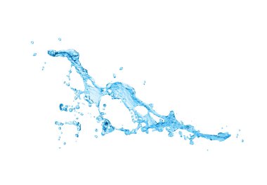 Beyaz arkaplanda su sıçraması izole edildi