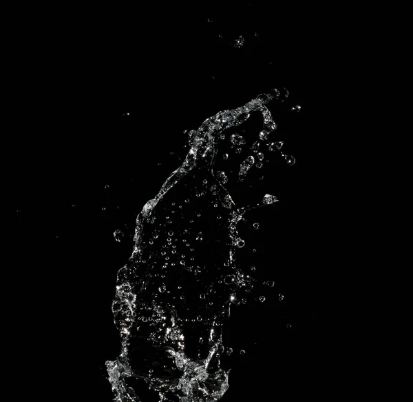 Salpicadura Agua Aislada Sobre Fondo Negro — Foto de Stock